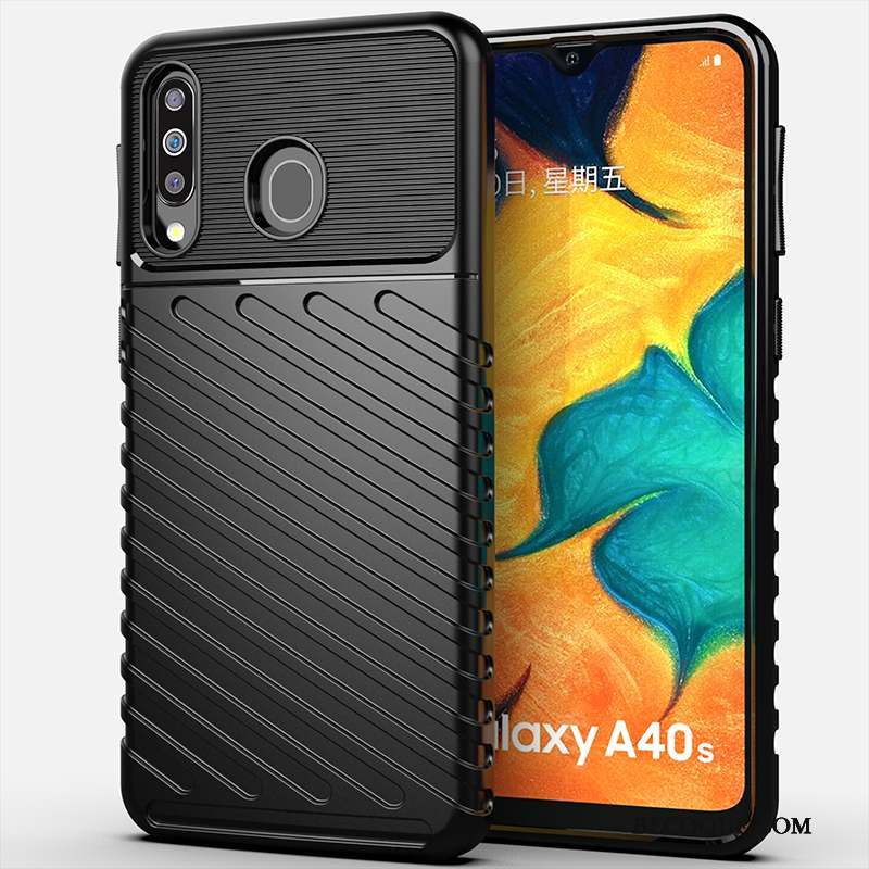 Samsung Galaxy A40s Simple Incassable Étui Coque De Téléphone Protection Noir