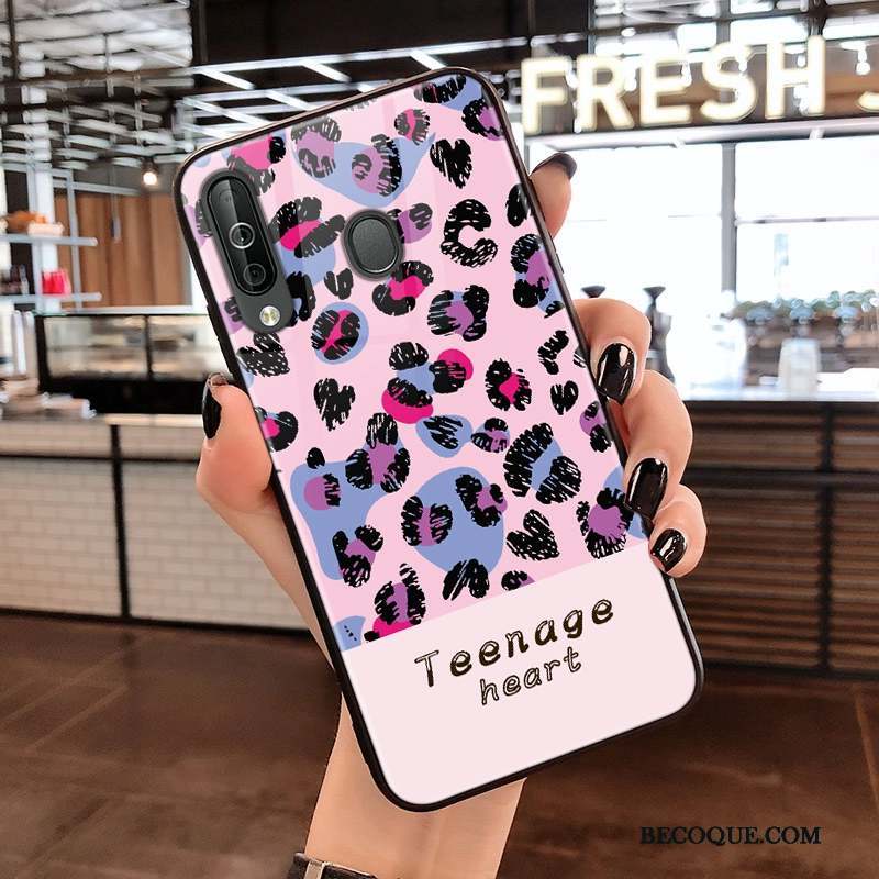 Samsung Galaxy A40s Verre Léopard Clair Tendance Coque De Téléphone Tout Compris