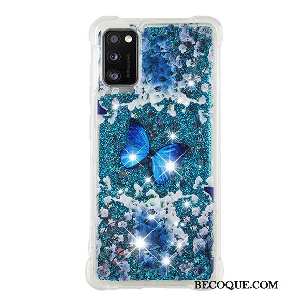 Samsung Galaxy A41 Coque Dessin Animé Ballon Quicksand Bleu Incassable