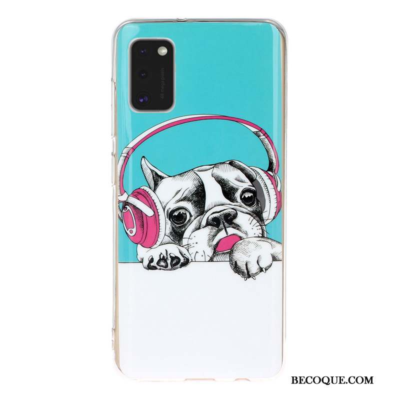 Samsung Galaxy A41 Coque Téléphone Portable Dessin Animé Étui Incassable Lumineuses Noir