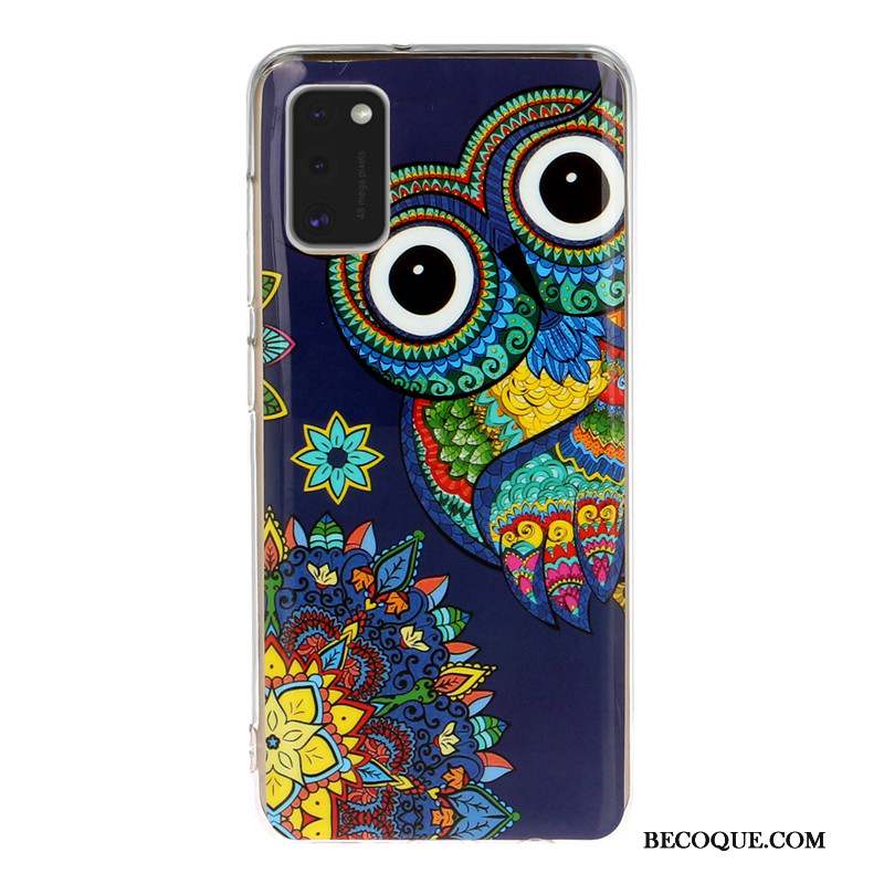 Samsung Galaxy A41 Coque Téléphone Portable Dessin Animé Étui Incassable Lumineuses Noir