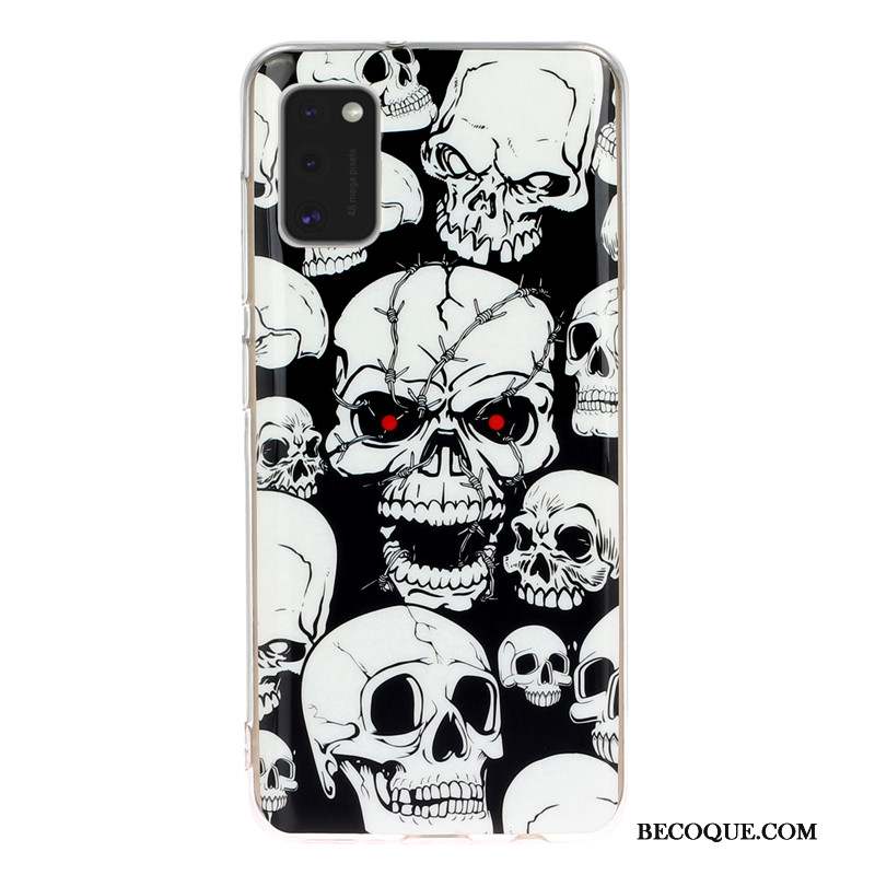 Samsung Galaxy A41 Coque Téléphone Portable Dessin Animé Étui Incassable Lumineuses Noir