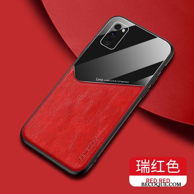 Samsung Galaxy A41 Coque Étui Tout Compris Silicone Miroir Personnalité Net Rouge