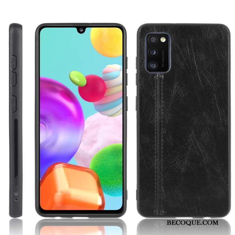 Samsung Galaxy A41 Cuir Tout Compris Coque De Téléphone Incassable Tendance Étui