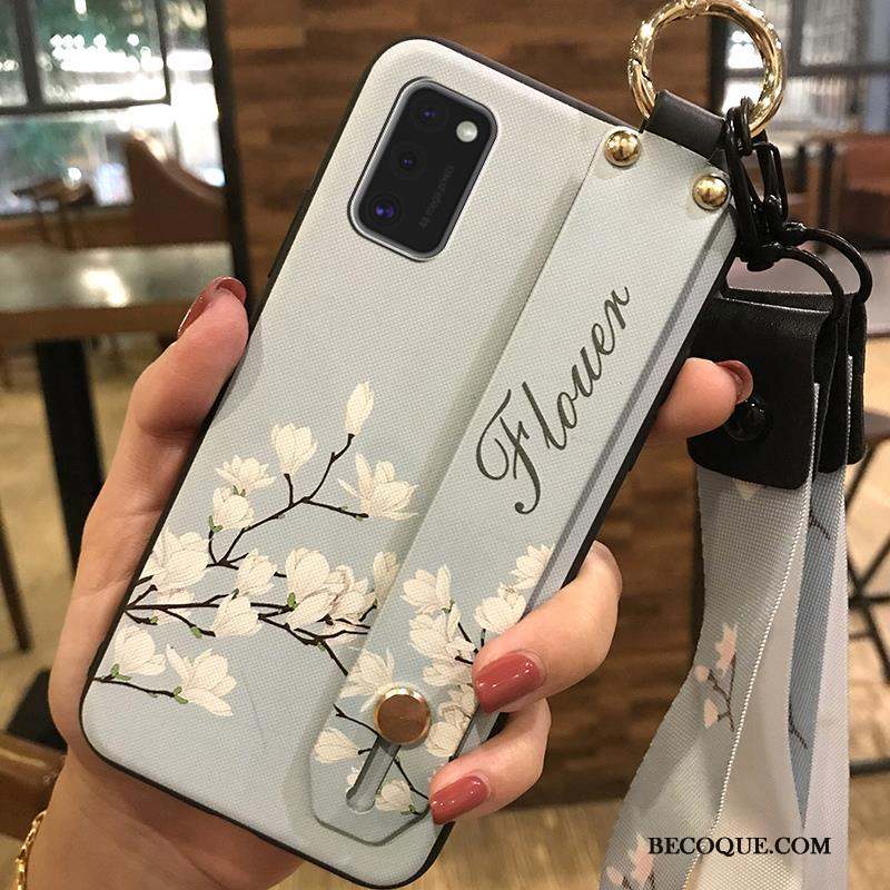 Samsung Galaxy A41 Frais Tendance Coque De Téléphone Blanc Support Fleur