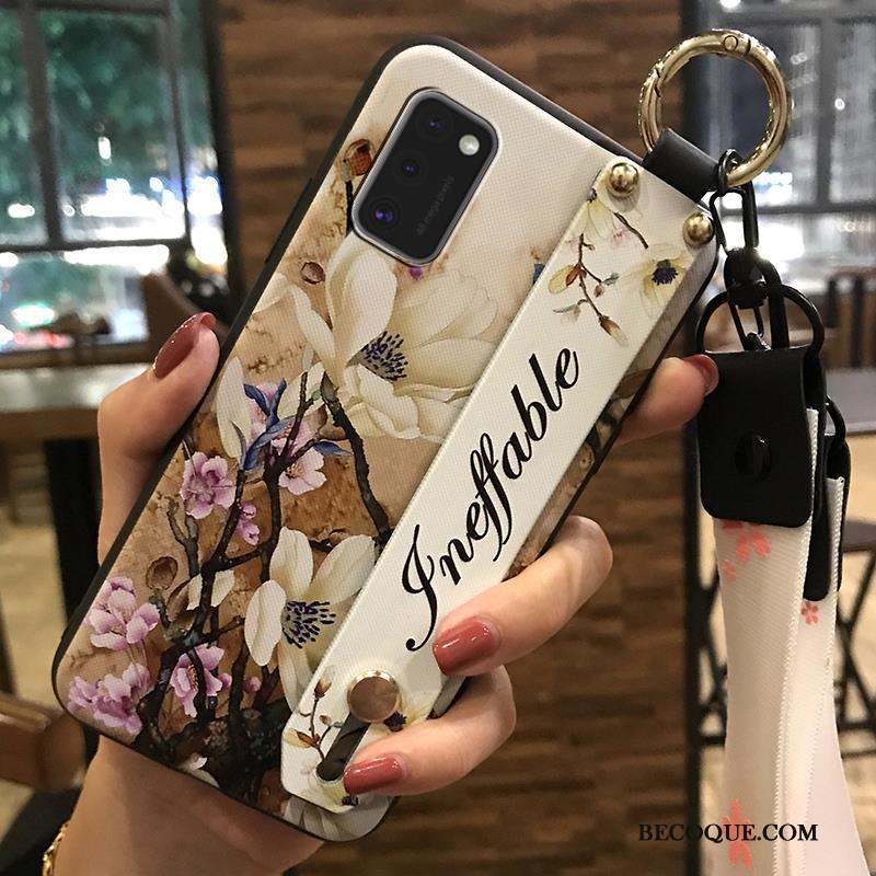 Samsung Galaxy A41 Frais Tendance Coque De Téléphone Blanc Support Fleur