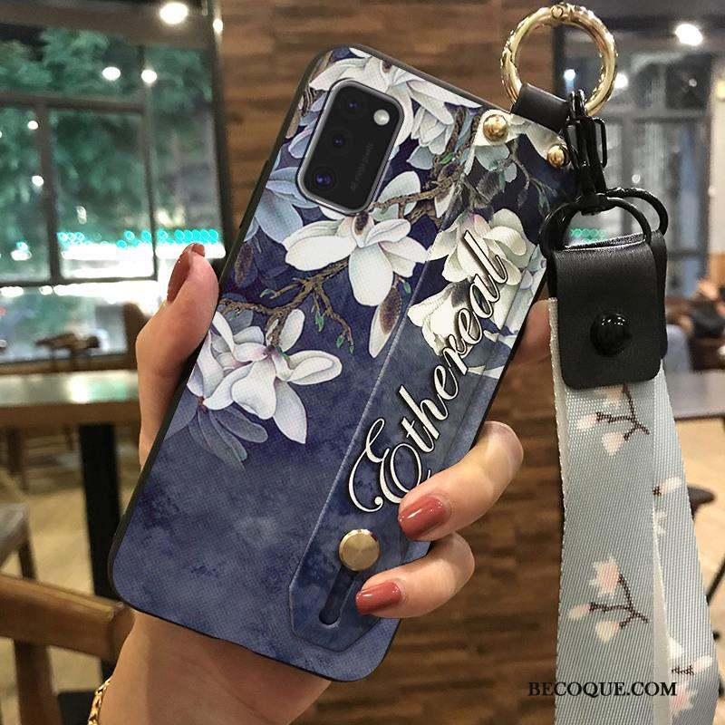 Samsung Galaxy A41 Frais Tendance Coque De Téléphone Blanc Support Fleur