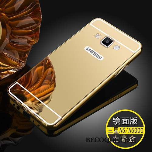 Samsung Galaxy A5 2015 Coque Border Miroir Tout Compris Métal Étui Argent