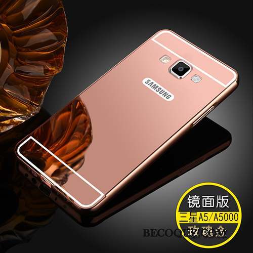 Samsung Galaxy A5 2015 Coque Border Miroir Tout Compris Métal Étui Argent