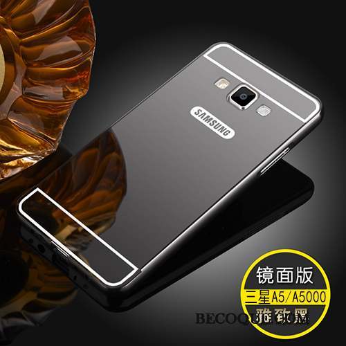 Samsung Galaxy A5 2015 Coque Border Miroir Tout Compris Métal Étui Argent