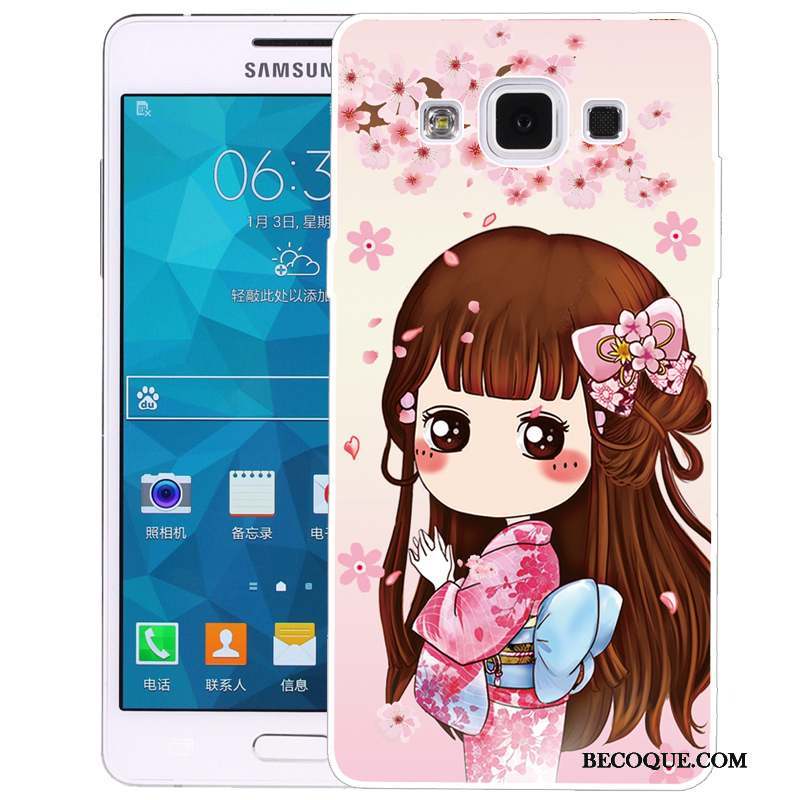 Samsung Galaxy A5 2015 Coque Fluide Doux Téléphone Portable Dessin Animé De Téléphone Rose