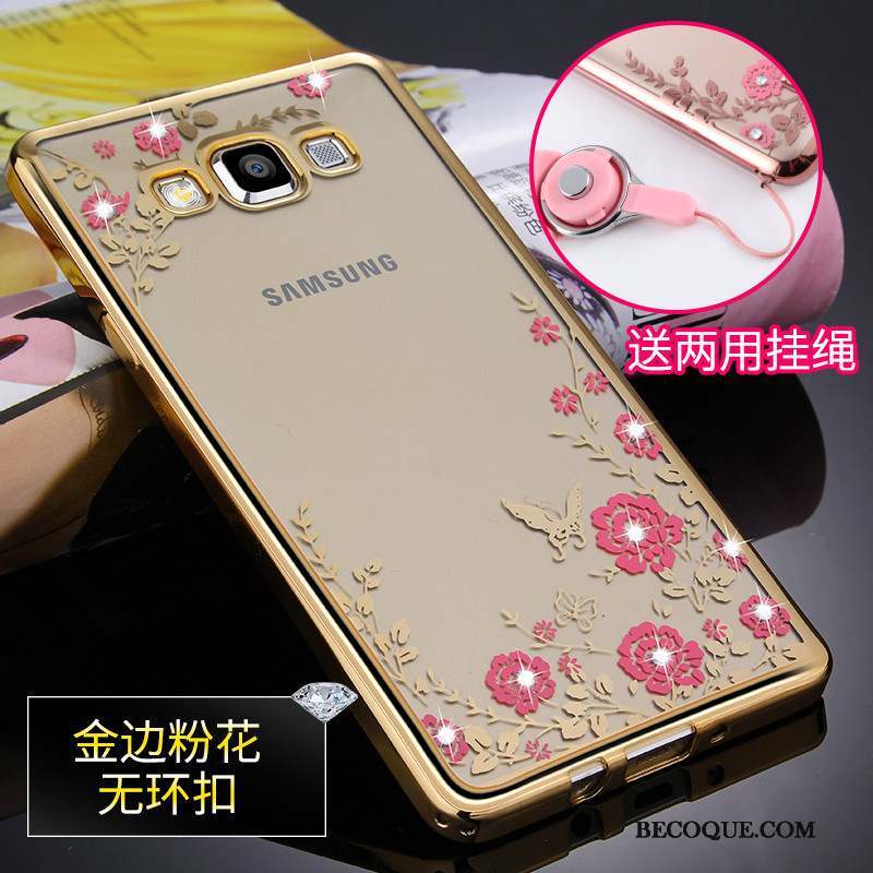 Samsung Galaxy A5 2015 Coque Silicone Incassable Ornements Suspendus Protection Transparent Étui