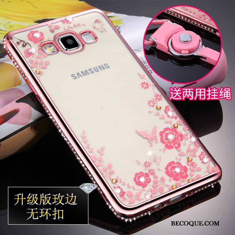 Samsung Galaxy A5 2015 Coque Silicone Incassable Ornements Suspendus Protection Transparent Étui