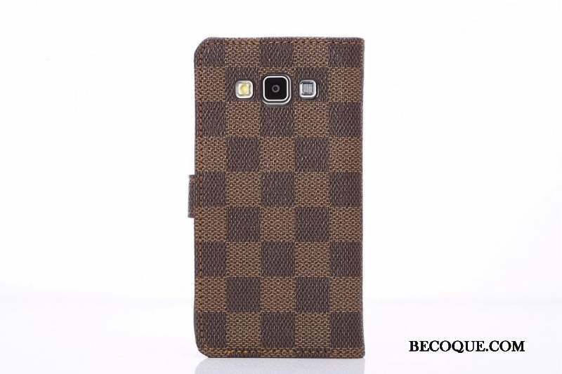 Samsung Galaxy A5 2015 Marron Étui Protection Coque De Téléphone Téléphone Portable Plaid