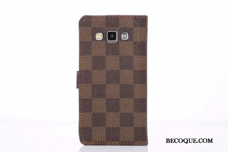 Samsung Galaxy A5 2015 Marron Étui Protection Coque De Téléphone Téléphone Portable Plaid