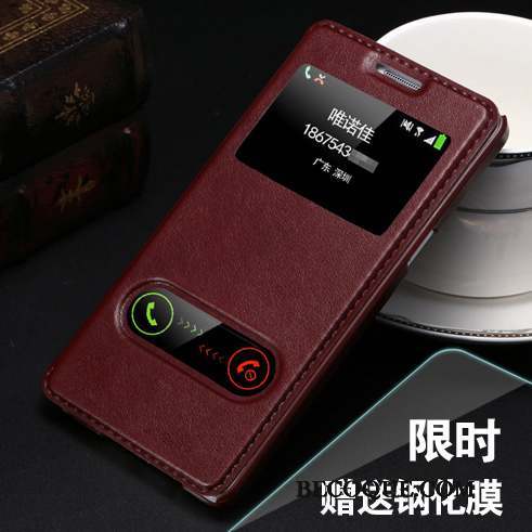 Samsung Galaxy A5 2015 Ouvrir La Fenêtre Marron Coque De Téléphone Housse Protection Étui