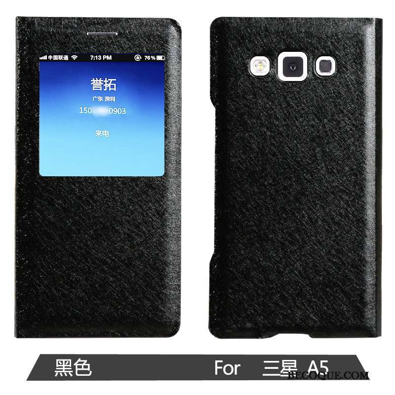 Samsung Galaxy A5 2015 Étui En Cuir Bleu Clair Protection Incassable Clamshell Coque De Téléphone