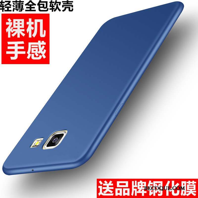 Samsung Galaxy A5 2016 Bleu Étui Fluide Doux Coque De Téléphone Délavé En Daim Protection
