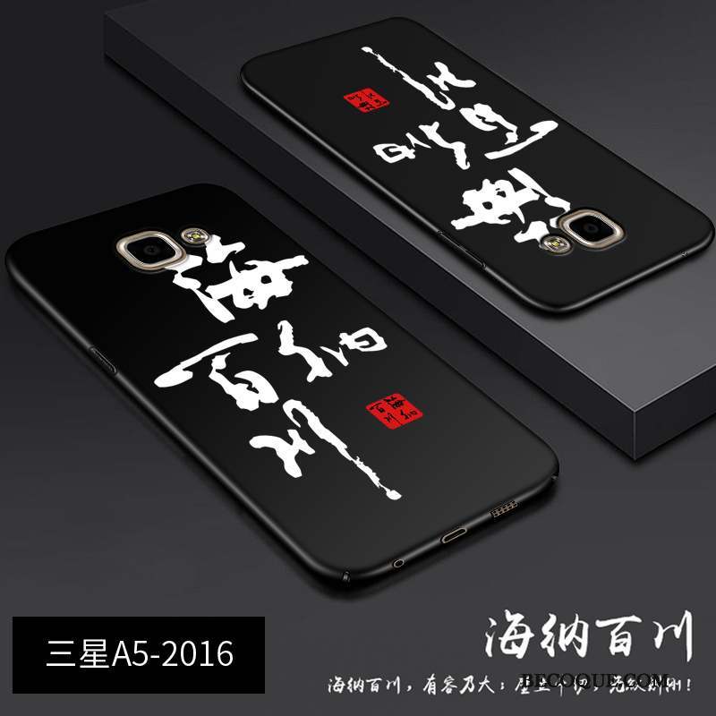 Samsung Galaxy A5 2016 Coque Difficile Noir Protection Délavé En Daim De Téléphone
