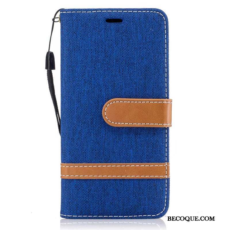 Samsung Galaxy A5 2016 Coque Étui En Cuir Housse Portefeuille Bleu Marin Téléphone Portable En Denim