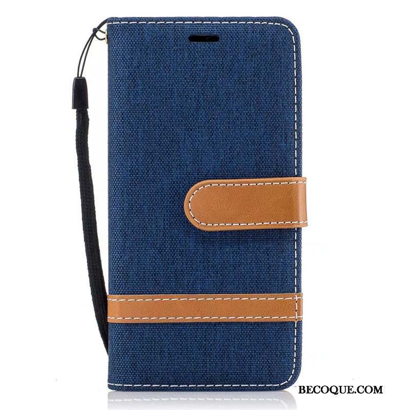 Samsung Galaxy A5 2016 Coque Étui En Cuir Housse Portefeuille Bleu Marin Téléphone Portable En Denim