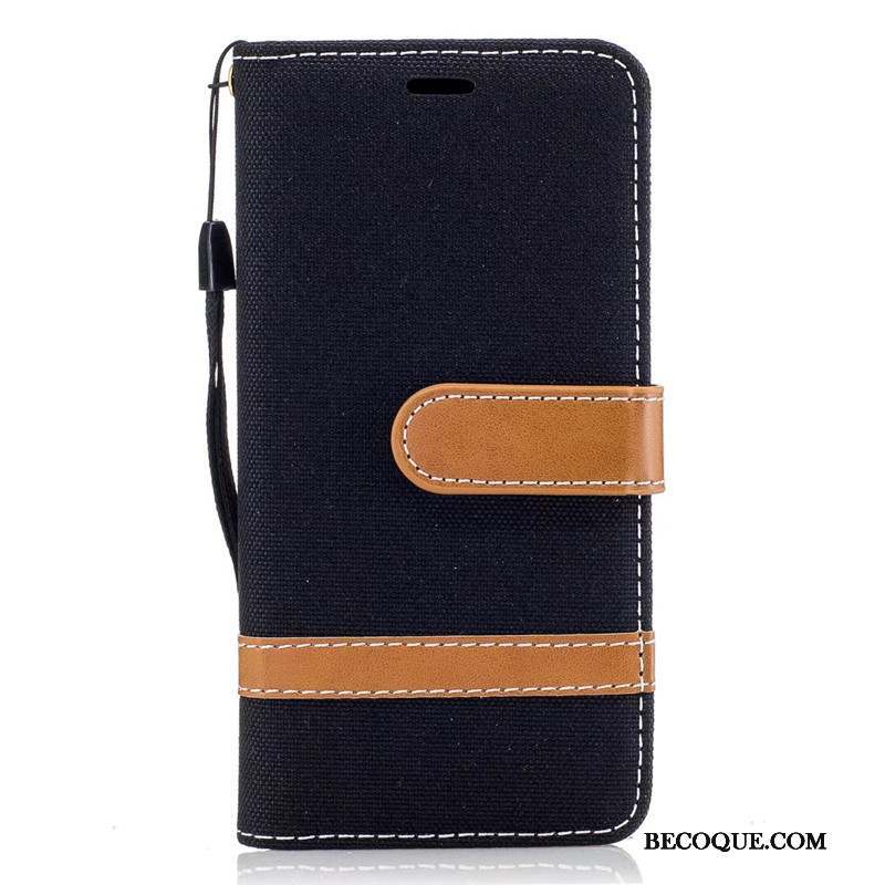 Samsung Galaxy A5 2016 Coque Étui En Cuir Housse Portefeuille Bleu Marin Téléphone Portable En Denim