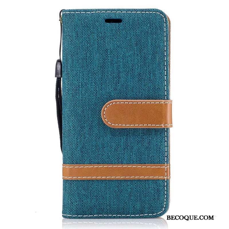 Samsung Galaxy A5 2016 Coque Étui En Cuir Housse Portefeuille Bleu Marin Téléphone Portable En Denim