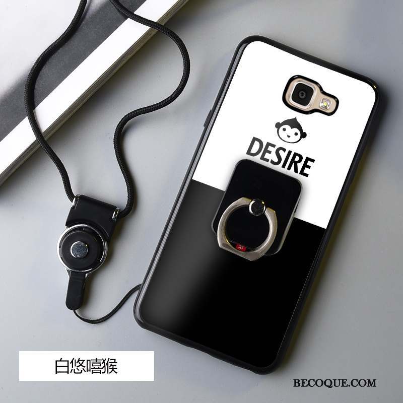 Samsung Galaxy A5 2016 Fluide Doux Protection Dessin Animé Noir Coque De Téléphone Blanc