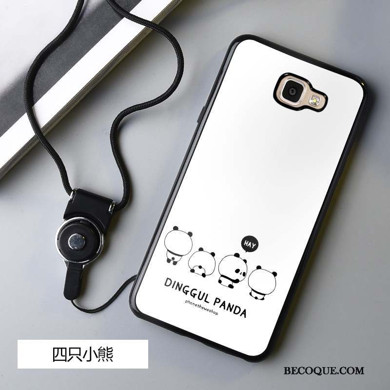 Samsung Galaxy A5 2016 Fluide Doux Protection Dessin Animé Noir Coque De Téléphone Blanc