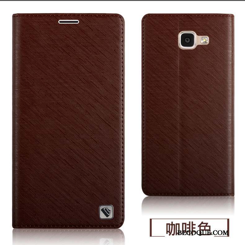 Samsung Galaxy A5 2016 Étui En Cuir Coque Fluide Doux Silicone Tout Compris Marron