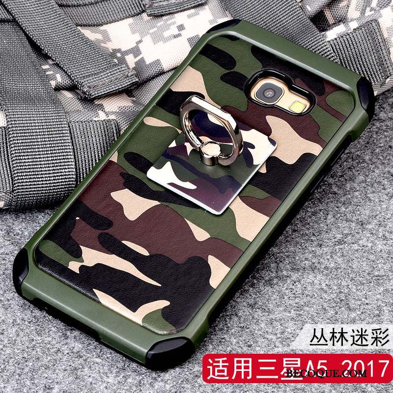 Samsung Galaxy A5 2017 Coque Anneau Camouflage Support Protection Incassable Étui