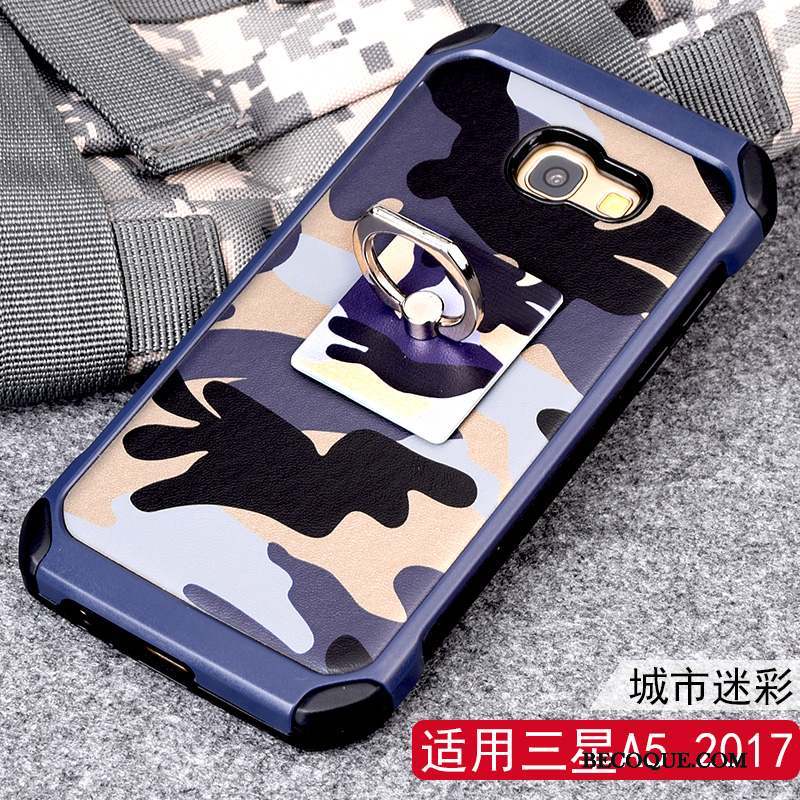 Samsung Galaxy A5 2017 Coque Anneau Camouflage Support Protection Incassable Étui