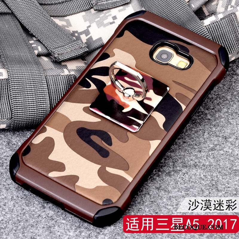 Samsung Galaxy A5 2017 Coque Anneau Camouflage Support Protection Incassable Étui