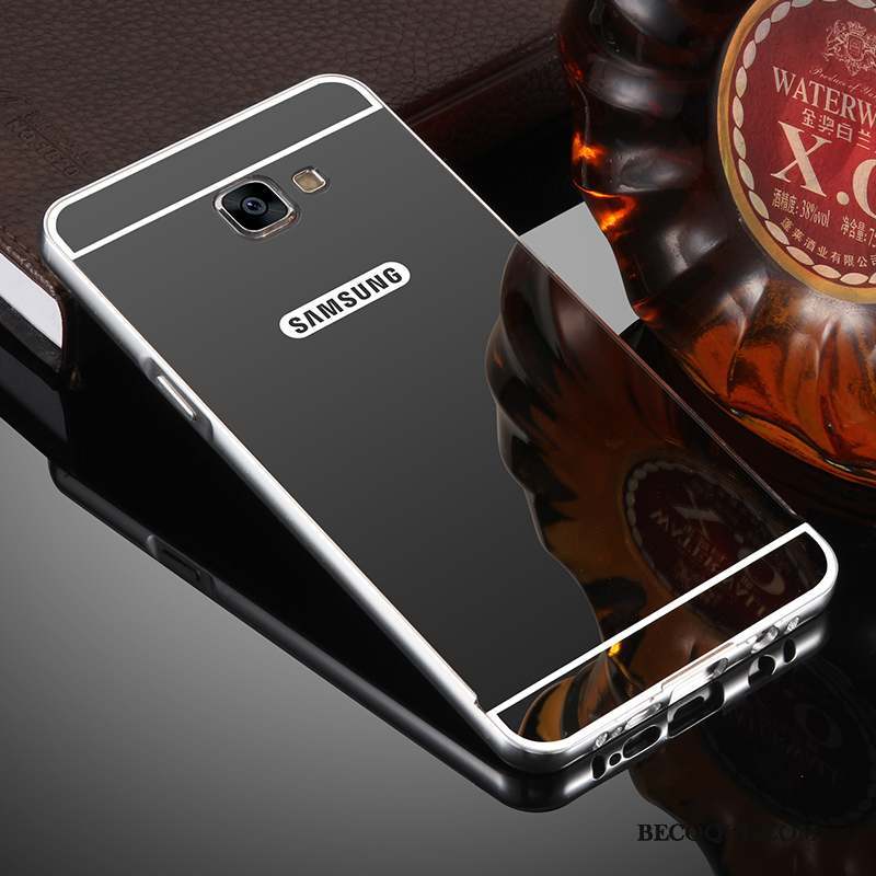 Samsung Galaxy A5 2017 Coque Argent Étui Border Incassable Miroir Protection