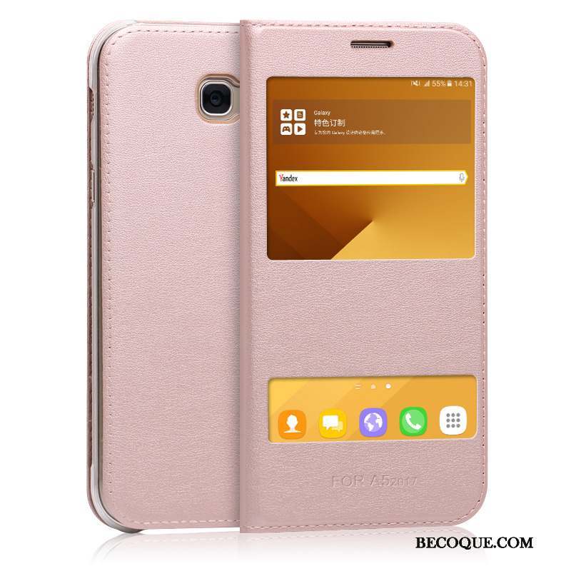 Samsung Galaxy A5 2017 Housse Étui Coque De Téléphone Téléphone Portable Or Rose Étui En Cuir