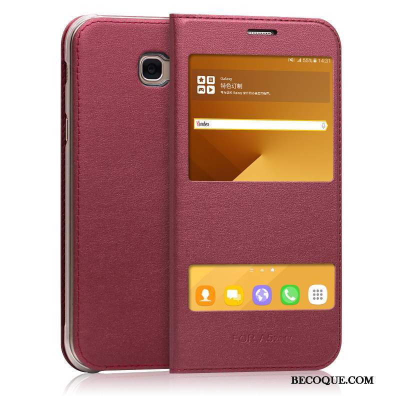 Samsung Galaxy A5 2017 Housse Étui Coque De Téléphone Téléphone Portable Or Rose Étui En Cuir