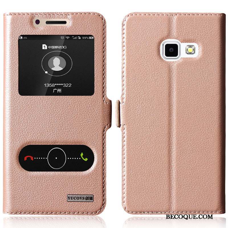 Samsung Galaxy A5 2017 Téléphone Portable Étui En Cuir Coque Cuir Véritable Fluide Doux Protection
