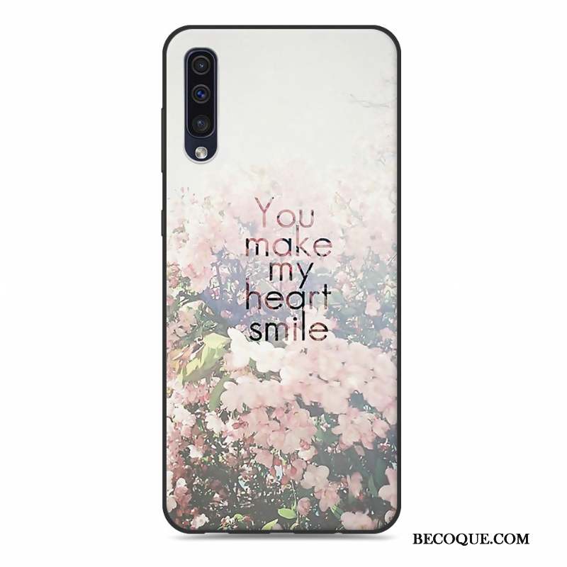 Samsung Galaxy A50 Coque Fluide Doux Rose Ornements Suspendus Tendance Téléphone Portable