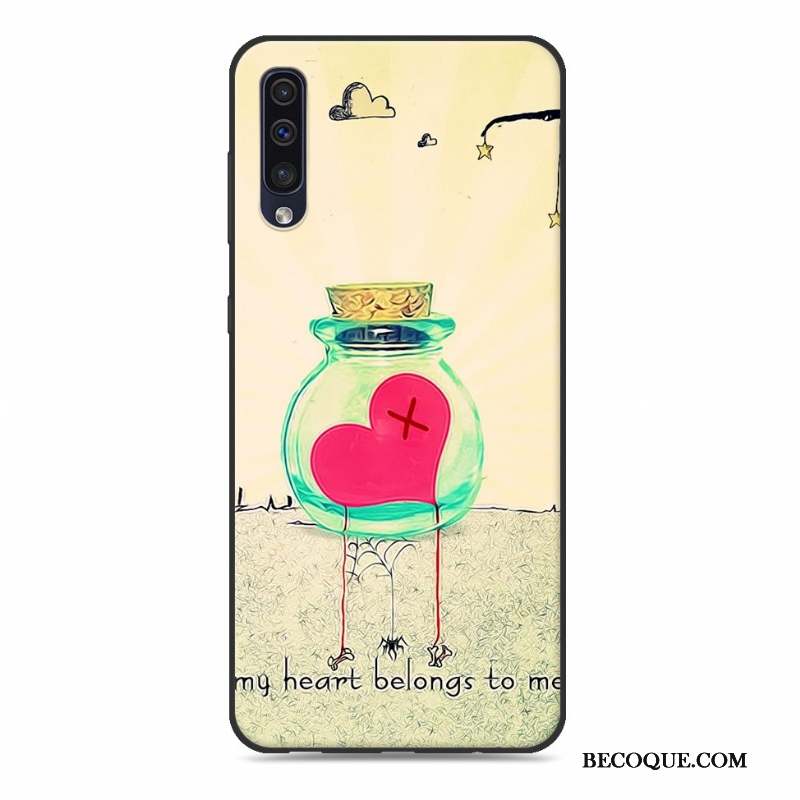 Samsung Galaxy A50 Coque Fluide Doux Rose Ornements Suspendus Tendance Téléphone Portable