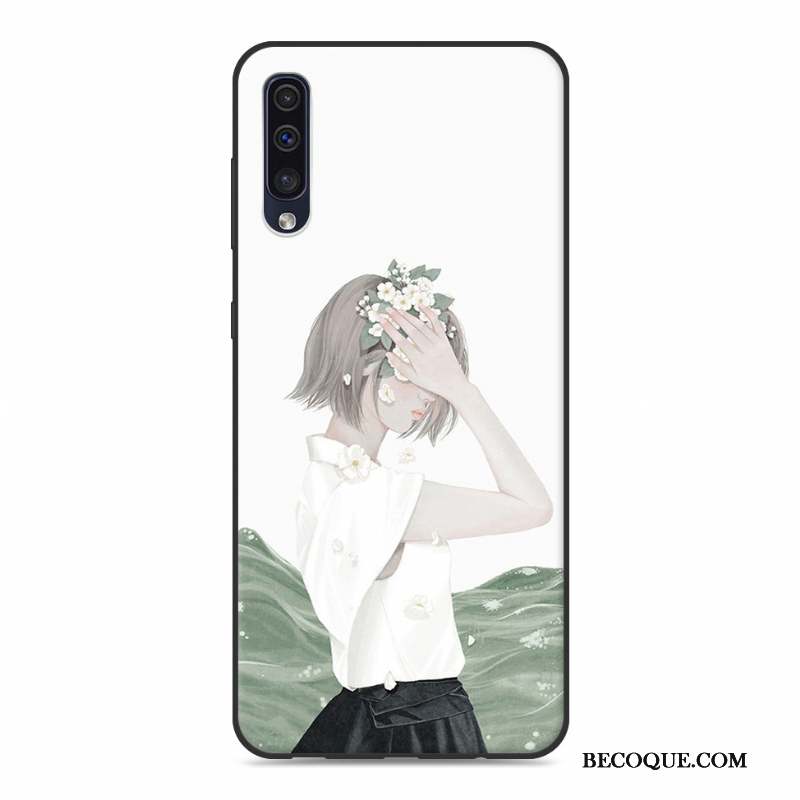 Samsung Galaxy A50 Coque Incassable Étui Petit Fluide Doux Vert Nouveau