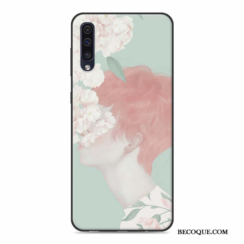 Samsung Galaxy A50 Coque Incassable Étui Petit Fluide Doux Vert Nouveau