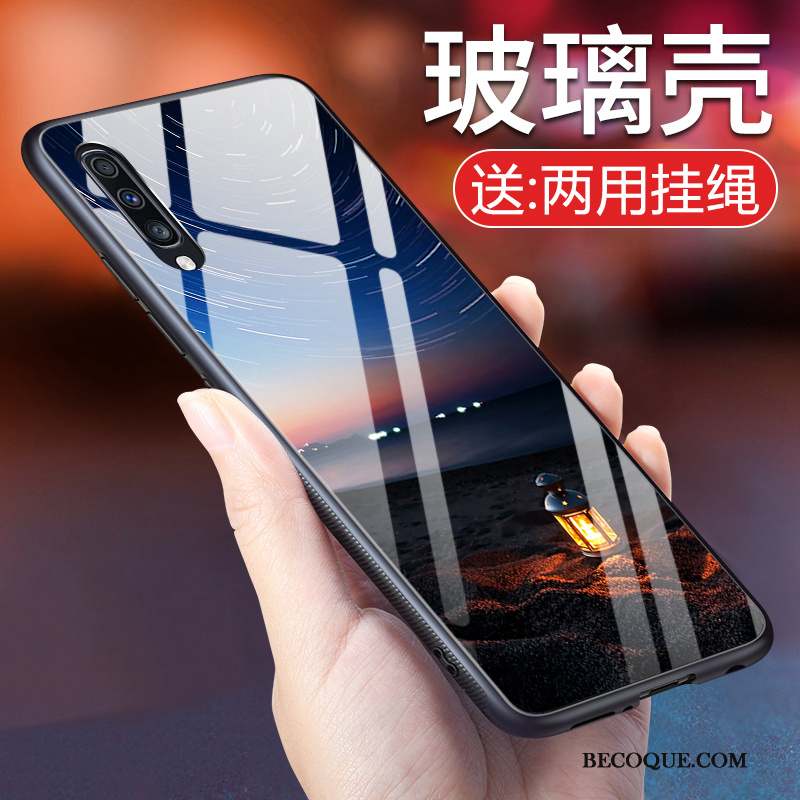 Samsung Galaxy A50 Europe Coque En Silicone Marque De Tendance Personnalité Bleu De Téléphone
