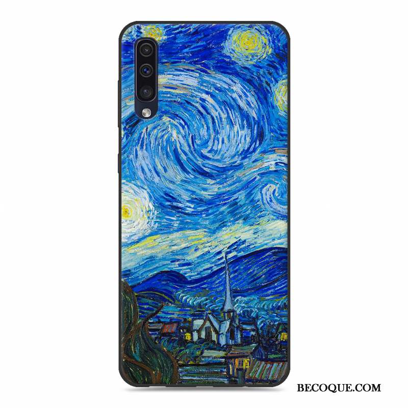 Samsung Galaxy A50 Incassable Dessin Animé Coque De Téléphone Bleu Téléphone Portable Personnalité