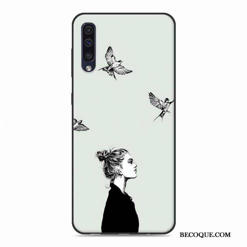 Samsung Galaxy A50 Ornements Suspendus Amoureux Jaune Étui Coque De Téléphone Fluide Doux