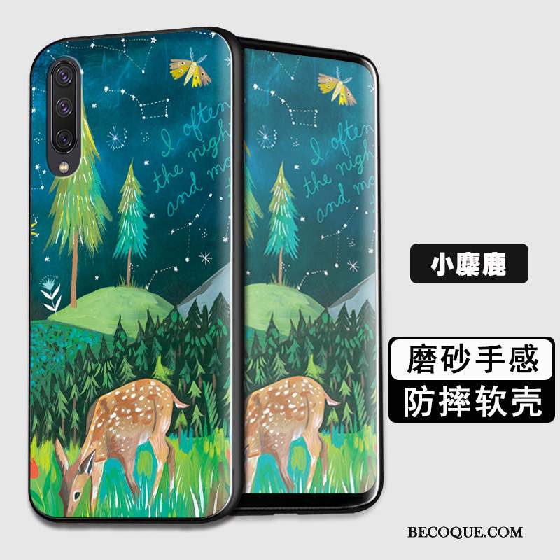 Samsung Galaxy A50 Étui Silicone Coque Personnalité Bleu Fluide Doux