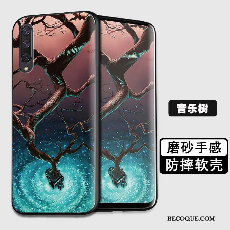 Samsung Galaxy A50 Étui Silicone Coque Personnalité Bleu Fluide Doux