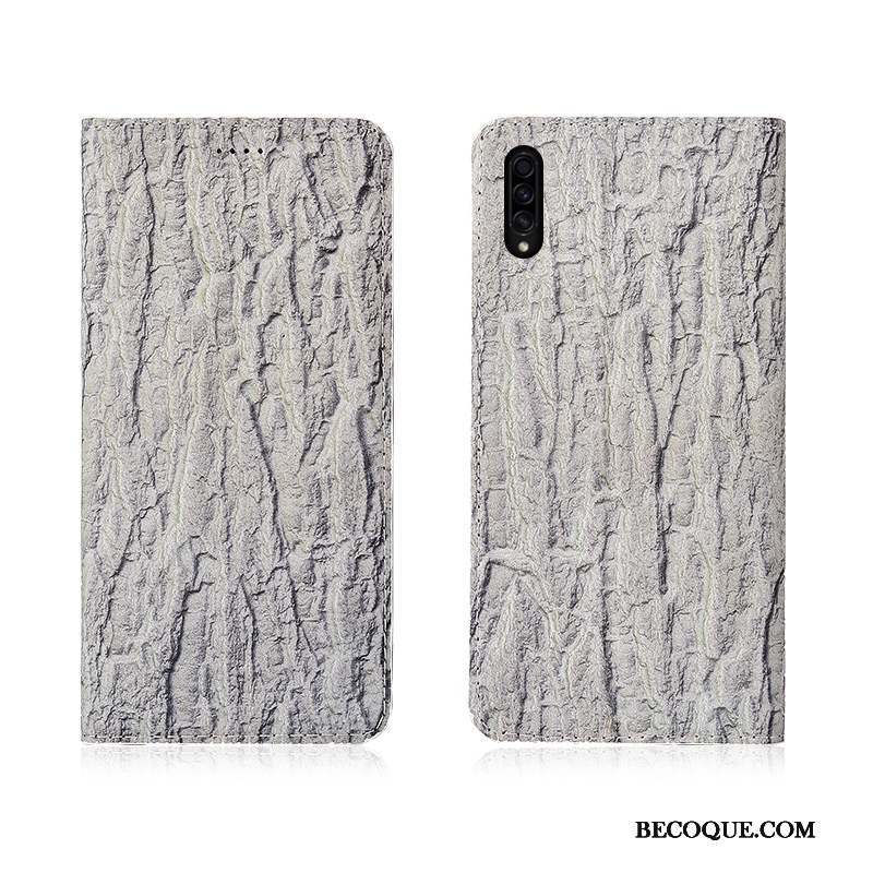 Samsung Galaxy A50s Blanc Délavé En Daim Cuir Marque De Tendance Coque De Téléphone Nouveau