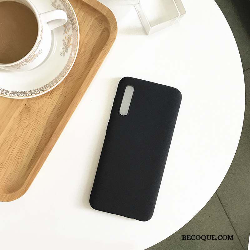 Samsung Galaxy A50s Coque Fluide Doux Pu Tout Compris Délavé En Daim Couleur Unie Simple