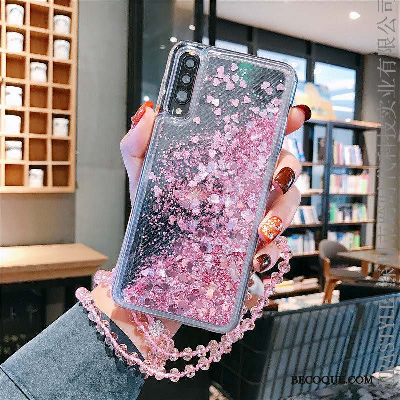 Samsung Galaxy A50s Coque Incassable Quicksand Fluide Doux Tout Compris Argent Charmant