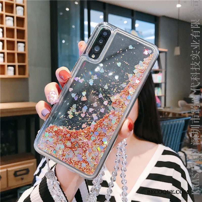 Samsung Galaxy A50s Coque Incassable Quicksand Fluide Doux Tout Compris Argent Charmant